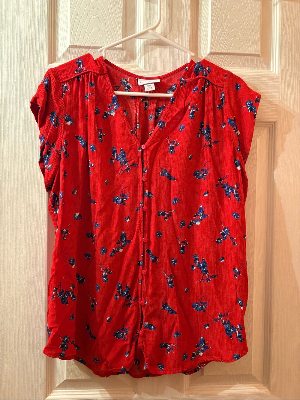 Women’s Red Floral Button-Front Blouse by Liz Claiborne